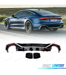 DIFUSOR AUDI A7 19-23 LOOK RS7 NEGRO BRILLO Y CROMO