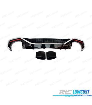 DIFUSOR AUDI A7 19-23 LOOK RS7 NEGRO BRILLO Y CROMO