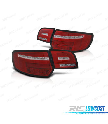 PILOTOS AUDI A3 8P 03-08 ROJO CROMO
