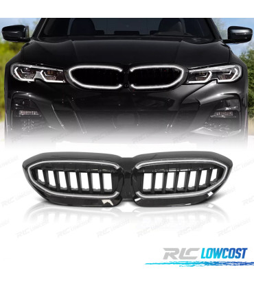 PARRILLA BMW G20 G21 19-22 NEGRO BRILLO LED