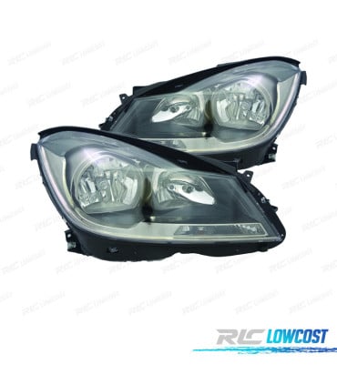 FAROS PARA MERCEDES CLASE C W204 10-14 FONDO NEGRO
