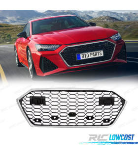 PARRILLA AUDI A7 A7L 19-23 LOOK RS7 NEGRO CROMO