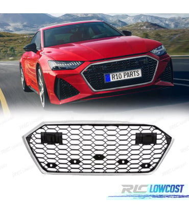 PARRILLA AUDI A7 A7L 19-23 LOOK RS7 NEGRO CROMO