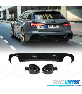 DIFUSOR AUDI A6 19-24 LOOK RS6 NEGRO BRILLO + COLAS