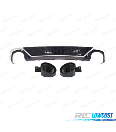 DIFUSOR AUDI A6 19-24 LOOK RS6 NEGRO CROMO + COLAS