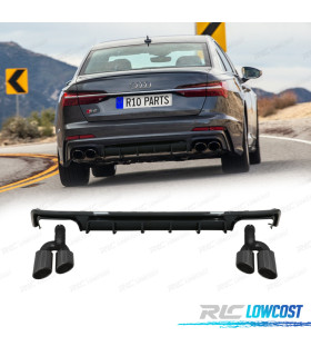 DIFUSOR AUDI A6 A6 AVANT 18-22 LOOK S6 NEGRO BRILLO
