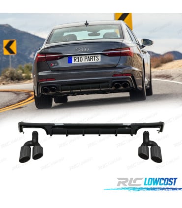 DIFUSOR AUDI A6 A6 AVANT 18-22 LOOK S6 NEGRO BRILLO