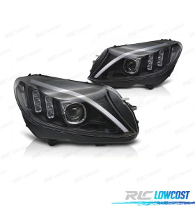 FAROS MERCEDES CLASE C W205 14-18 LED FONDO NEGRO