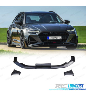 SPOILER LIP AUDI A6 19-24 LOOK RS6 ABT NEGRO BRILLO
