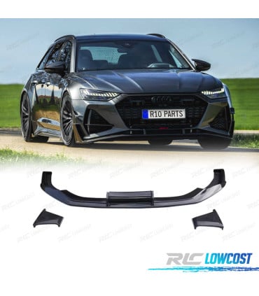 SPOILER LIP AUDI A6 19-24 LOOK RS6 ABT NEGRO BRILLO