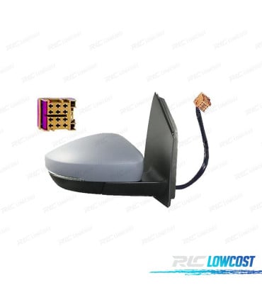 ESPEJO COMPLETO DERECHO VOLKSWAGEN VW POLO 09-17 ELÉCTRICO IMPRIMADO