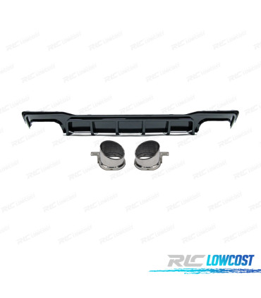 DIFUSOR AUDI A7 19-23 LOOK RS7 NEGRO BRILLO Y COLAS DE ESCAPE CROMO