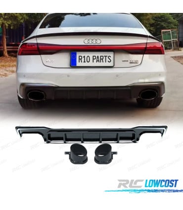 DIFUSOR AUDI A7 19-23 LOOK RS7 NEGRO BRILLO CROMO