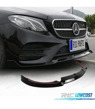 LIP SPOILER FRONTAL MERCEDES CLASE E W213 16-20 LOOK SPORT NEGRO BRILLO