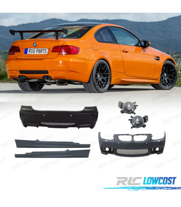 KIT CARROCERIA BMW E92 E93 06-10 LOOK M3 PDC + NIEBLAS