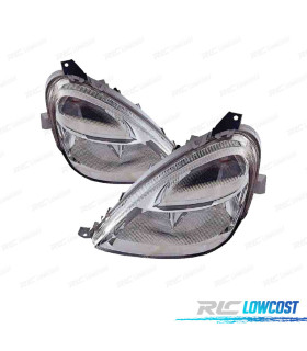 FAROS MERCEDES CLASE A W168 97-04 FONDO CROMO