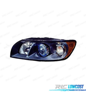 FARO IZQ VOLVO S40 V50 04-07 FONDO NEGRO H7 + HB3