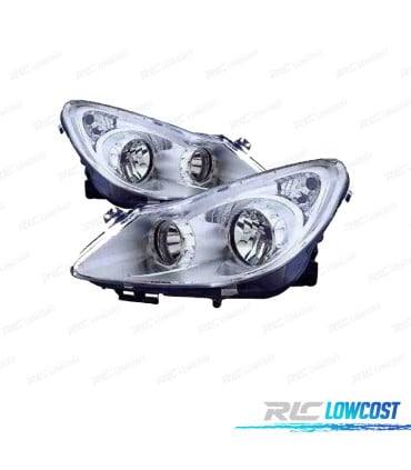 FAROS OPEL CORSA D 06-10 FONDO CROMO