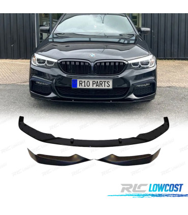 SPOILER DELANTERO BMW G30 G31 17-20 LOOK M NEGRO BRILLO + SPLITTERS