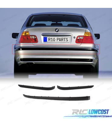MOLDURAS PARAGOLPES TRASEIRO BMW E46 SEDAN 98-01 NEGRO MATE
