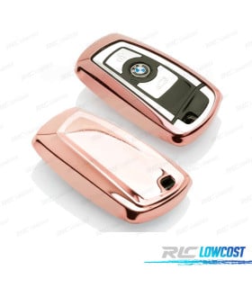 FUNDA CARCASA LLAVE BMW CUADRADA EN ORO ROSA