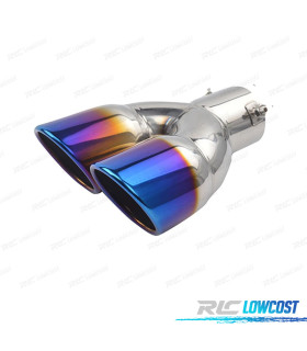 COLAS ESCAPE UNIVERSAL ACERO INOX TITANIO 2 DOBLES 89MM