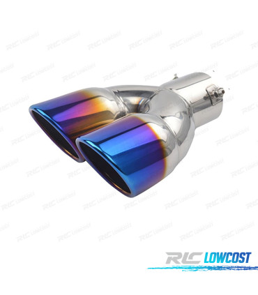 COLAS ESCAPE UNIVERSAL ACERO INOX TITANIO 2 DOBLES 89MM