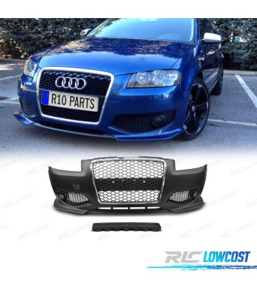 PARAGOLPES DELANTERO AUDI A3 8P 04-08 LOOK RS3 CROMO NEGRO