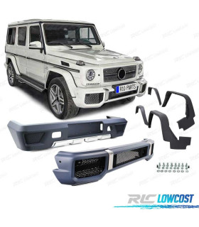 KIT CARROCERIA MERCEDES G W463 LOOK AMG G65 PARAGOLPES FRONTAL + TRASERO + ALETINES