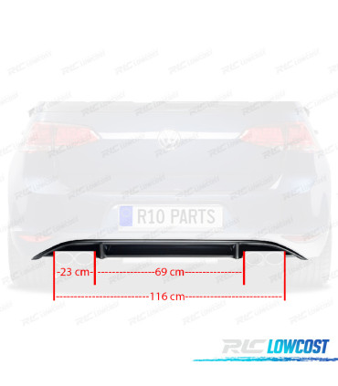 DIFUSOR VOLKSWAGEN VW GOLF 7 VII 12-17 LOOK R132 SALIDA DOBLE