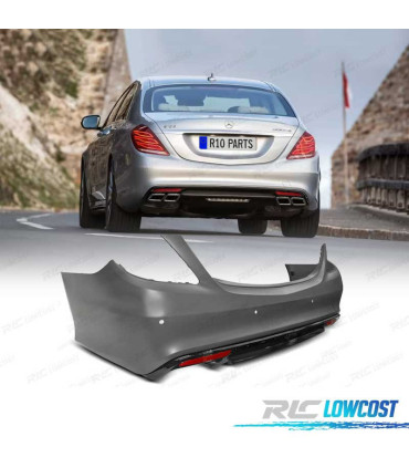 PARAGOLPES TRASERO MERCEDES W222 CLASE S 13-17 LOOK AMG S63 PDC