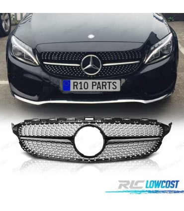 PARRILLA MERCEDES W205 14-18 LOOK AMG NEGRO CROMO DIAMOND