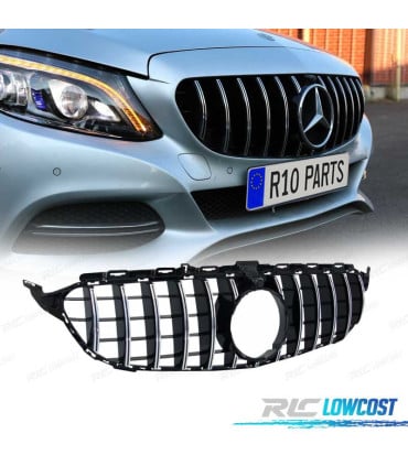 PARRILLA MERCEDES W205 14-18 LOOK AMG GT CROMO NEGRO