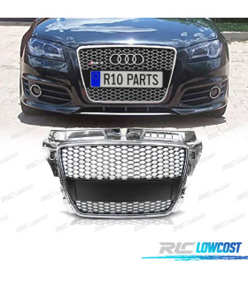 PARRILLA AUDI A3 8P 08-12 LOOK RS CROMO NEGRO