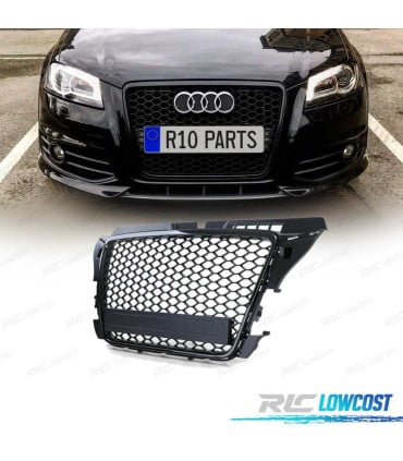 PARRILLA AUDI A3 8P 08-12 LOOK RS3 NEGRO BRILLO
