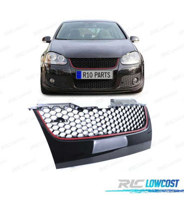 PARRILLA VOLKSWAGEN VW GOLF 5 NEGRO ROJA LOOK GTI