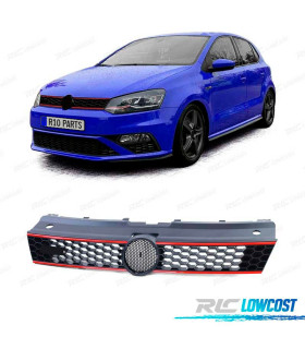 PARRILLA VOLKSWAGEN VW POLO 6R 6C 09-17 LOOK GTI DOBLE FRANJA ROJA