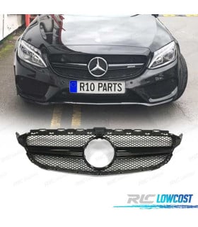 PARRILLA MERCEDES W205 14-18 LOOK AMG C63 CAMARA NEGRO BRILLO