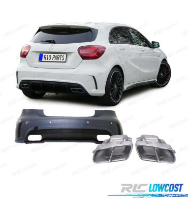 KIT CARROCERIA MERCEDES W176 AMG A45 PARAGOLPES + TALONERAS + COLAS ESCAPE