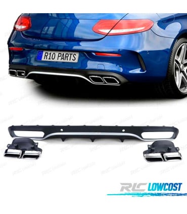 DIFUSOR MERCEDES CLASE C C205 COUPÉ 15-18 AMG PDC + COLAS ESCAPE