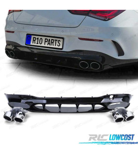 DIFUSOR MERCEDES CLA C118 19- LOOK AMG NEGRO BRILLO + COLAS ESCAPE