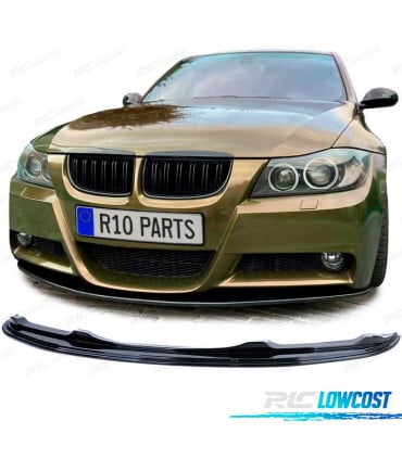 SPOILER LIP BMW E90 E91 05-08 LOOK M NEGRO BRILLO
