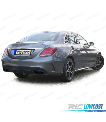 DIFUSOR MERCEDES CLASE C W205 SEDAN 13-18 LOOK AMG + COLAS ESCAPE NEGRO