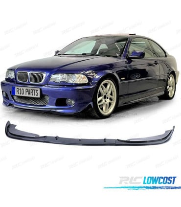 SPOILER LIP FRONTAL BMW E46 COUPE CABRIO 99-06 LOOK M NEGRO BRILLO