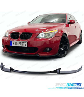 SPOILER LIP BMW E60 E61 07-10 LOOK M5 NEGRO BRILLO