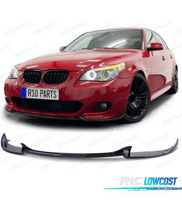 SPOILER LIP BMW E60 E61 07-10 LOOK M5 NEGRO BRILLO
