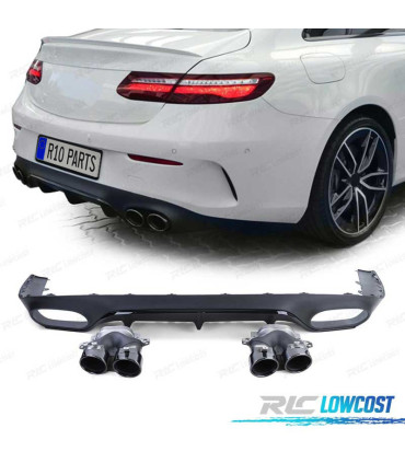 DIFUSOR MERCEDES CLASE E C238 16- LOOK AMG E53 + COLAS ESCAPE NEGRO
