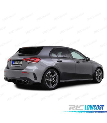 DIFUSOR MERCEDES CLASE A W177 18- LOOK AMG A45 NEGRO BRILLO + COLAS ESCAPE