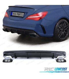 DIFUSOR MERCEDES CLA C117 16-19 LOOK AMG NEGRO BRILLO + COLAS ESCAPE