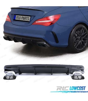 DIFUSOR MERCEDES CLA C117 16-19 LOOK AMG NEGRO BRILLO + COLAS ESCAPE